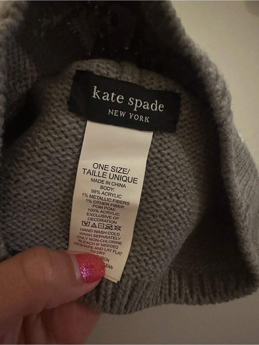 Kate Spade Brrr Beanie ~ Heather Grey